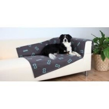 Copertura per cane - Barney - Taupe con osso blu - Lavabile a 30C - 150 x 100 cm