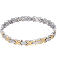 Pulsera de acero de titanio para mujer, máxima fuerza magnética, ajustable para adaptarse a todos los tamaños, pulsera magnética de ultra
