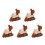 5Pièces Figurines Vintage Marron Plastique Pour Décoration 8