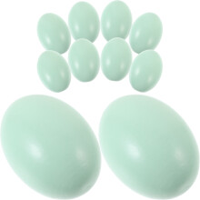 40Pcs Smooth Wooden Eggs Blank Green for Art Party and Play Activities