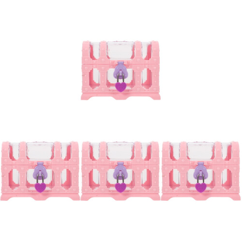 4Pièces Coffres Roses Pour Jouets Et , Style Pirate Rétro 2