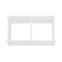 2Pcs White Bamboo Floating Shelf Organizer Hollowed Out Wall Rack