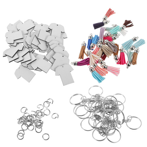60Ensembles Supports Porte-Clés Mdf Sublimation Multi-Usages Colorés