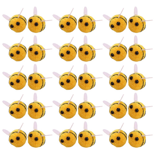 250Pcs Yellow Wool Felt Bee DIY Craft Decorations Mini Felt Bees 1