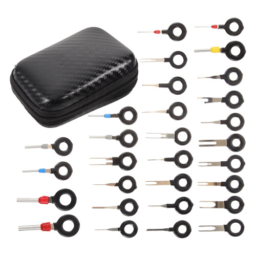 328Pièces Kit Extraction Broches Terminal Électrique Noir ABS 1