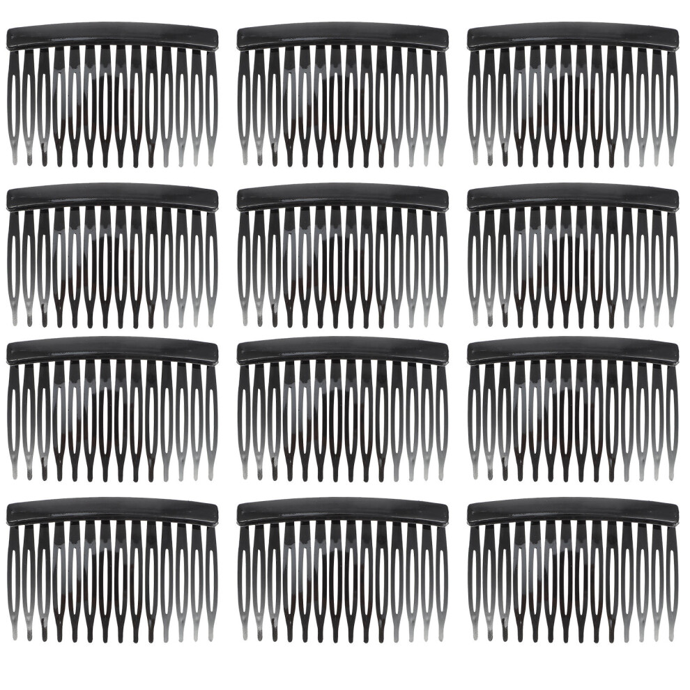 Inoomp 150Pcs Black Simple Plastic Hair Combs Side Combs For Hair Styling