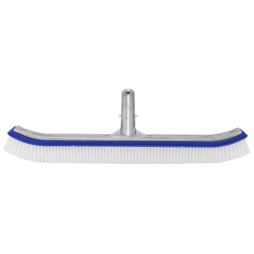 Escova de limpeza para piscina, 45 cm (18 polegadas), base em alumínio polido, cerdas de nylon de alta densidade, compatível com clipes EZ para