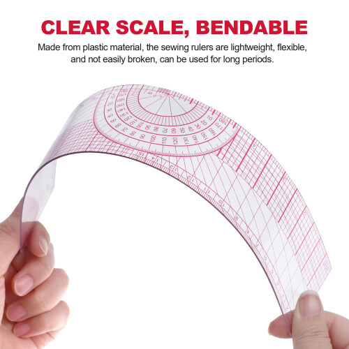 1Ensemble Règle De Couture Plastique Colorée Guide Tissu Multi-Formes 2