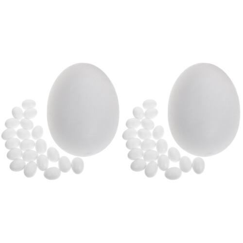 40Pcs Plastic Simulation Pigeon Eggs White Lightweight Egg Props 2