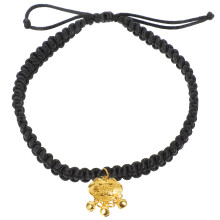 2Pcs Black Cat Dog Collar with Gold Lock and Adjustable Bell Necklace