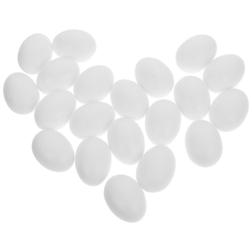 40Pcs Plastic Simulation Pigeon Eggs White Lightweight Egg Props