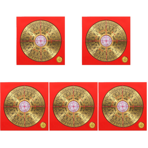 5Sets Golden Traditional Chinese Compass Portable Small Copper Compass 1