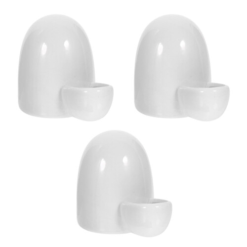 3Pcs Self-Dispensing Pet Feeder White for Rabbits Hamsters Small Cats 2