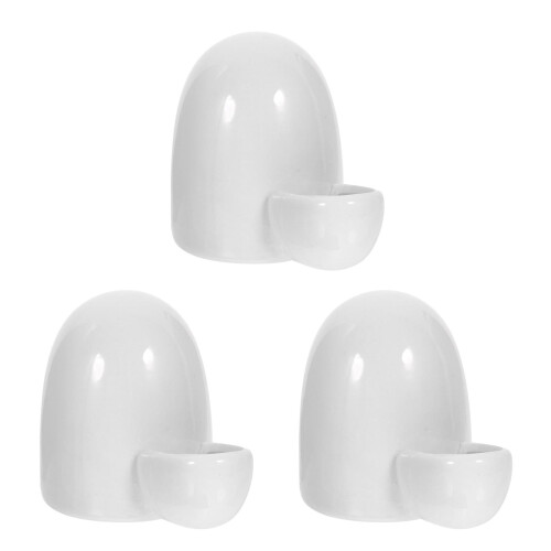 3Pcs Self-Dispensing Pet Feeder White for Rabbits Hamsters Small Cats 1
