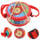 4Sets Red Wood Plastic Hand Drum Kids Educational Percussion 5