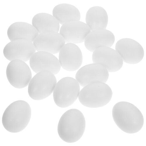 40Pcs Plastic Simulation Pigeon Eggs White Lightweight Egg Props 1
