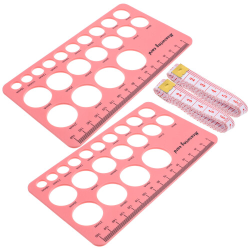 4Sets Compact Pink Measurement Card for Breast Flange Use 1