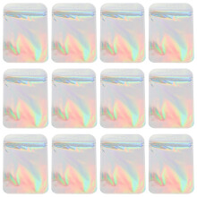 250Pcs Clear Plastic Jewelry Pouches Multi Color Resealable Bags