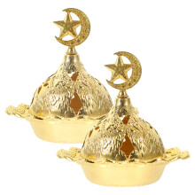 6Pcs Small Portable Alloy Incense Burner with Middle East Design Decor
