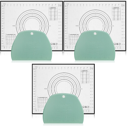 3Sets Flexible Silicone Baking Mats with PP Dough Kit 2