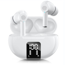 Language Translator Earbuds with Instant AI Translation, 144 Languages, Bluetooth, Noise Cancelling, White for Travel and Business