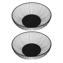 4Pcs Wire Fruit Storage Basket Black Iron Vegetable Holder