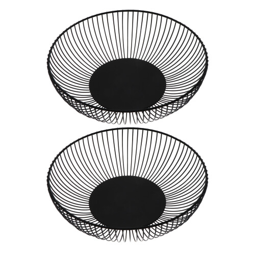 4Pcs Wire Fruit Storage Basket Black Iron Vegetable Holder