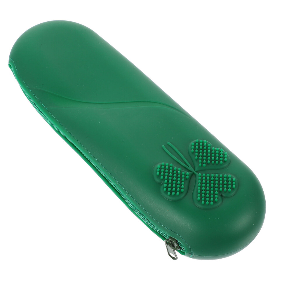 Solustre Green 5Pcs Travel Makeup Brush Pouch Silicone Cosmetic Storage Case