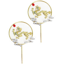 4Pcs Chinese Style Wrought Iron Cake Toppers Party Cake Decor