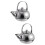 2Pcs Small Stainless Steel Teapot with Lid and Filter Silver 8