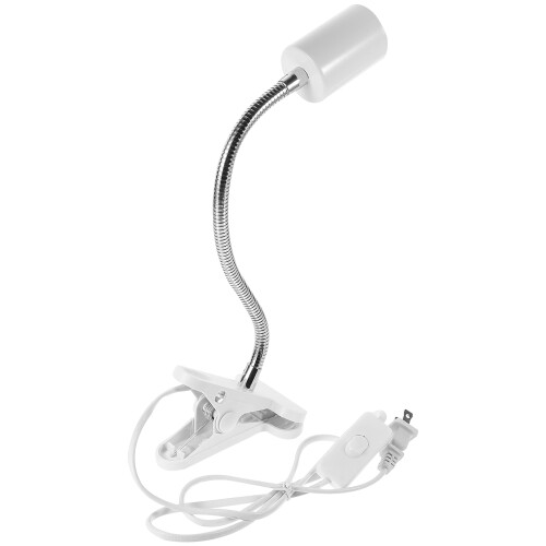 4Pcs White Clip Desk Lamp Holders Flexible Clamp Light Socket 1