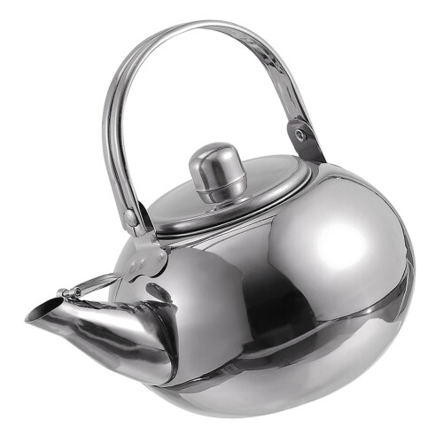 2Pcs Small Stainless Steel Teapot with Lid and Filter Silver 1
