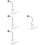 4Pcs White Clip Desk Lamp Holders Flexible Clamp Light Socket 7