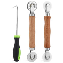 5Sets Window Screen Roller Tool Metal & Wood with Ergonomic Handle
