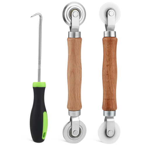 5Sets Window Screen Roller Tool Metal & Wood with Ergonomic Handle