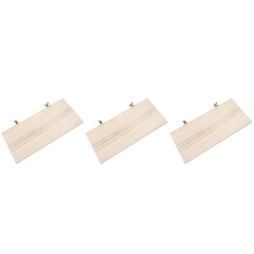 3Pcs Safe Wood Hamster Platform Toy Light Yellow Sturdy Cage Accessory 2