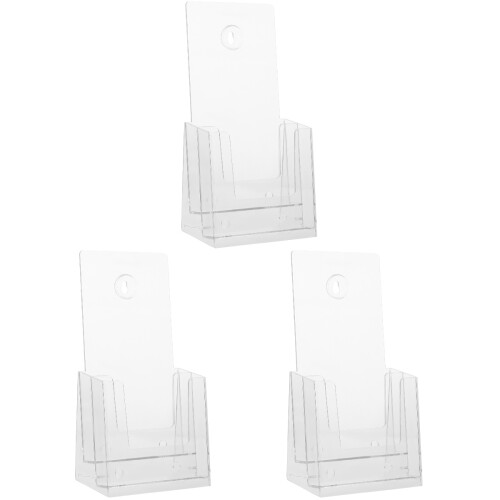 3Pcs Clear Acrylic Multi-Layer Brochure Holder Desktop Organizer 2