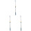 3Pcs Retractable Adjustable Metal Clothesline Pole Blue for Home 4