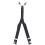 4Pcs Adjustable Elastic Mens Suspenders Black Durable Suit Strap Clip 1
