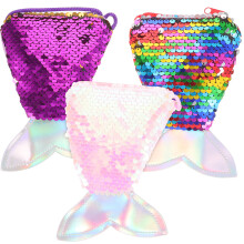 12Pcs Multifunctional Glitter Kids Purses Mermaid Tail Crossbody Bags