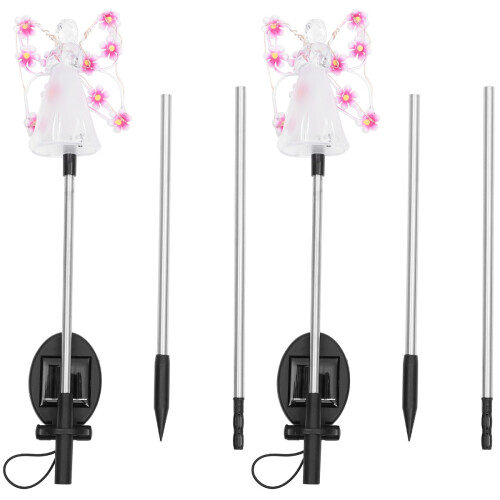 2Pcs Purple Solar Angel Decorative Lawn Light Stick for Yard 2