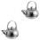 2Pcs Small Stainless Steel Teapot with Lid and Filter Silver 5
