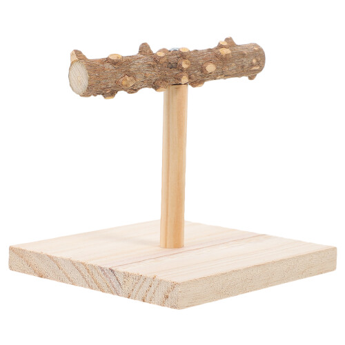 3Pcs Multi Wooden Bird Perch Stand Sturdy Parrot Training Desktop Toy
