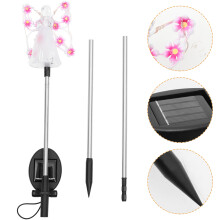 2Pcs Purple Solar Angel Decorative Lawn Light Stick for Yard