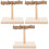 3Pcs Multi Wooden Bird Perch Stand Sturdy Parrot Training Desktop Toy 4