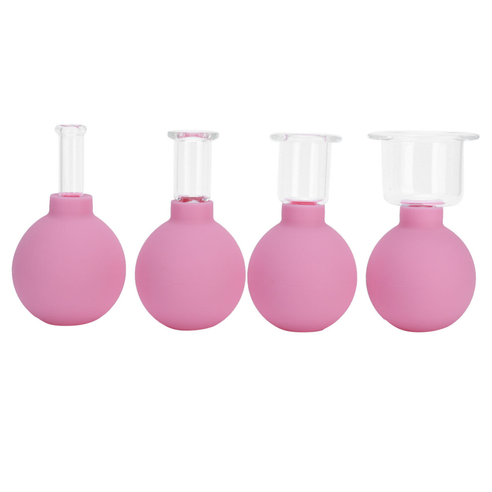 Professional Massage Cups For Body And Face, Glass Cupping Set Supports Collagen Elastin, Silicone Cupping Cups Enhance Lymphatic Drainage (4Pcs,