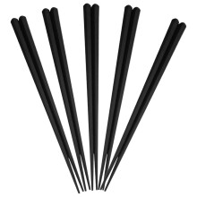 15Pairs Black PP Japanese Style Chopsticks Reusable Non-Slip for Home