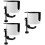 3Pcs 360 Rotating Headphone Hook with Desk Cup Holder White 9