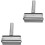 2Pcs Silver Stainless Steel Dough Roller Pin Convenient Baking Tool 5