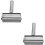 2Pcs Silver Stainless Steel Dough Roller Pin Convenient Baking Tool 8